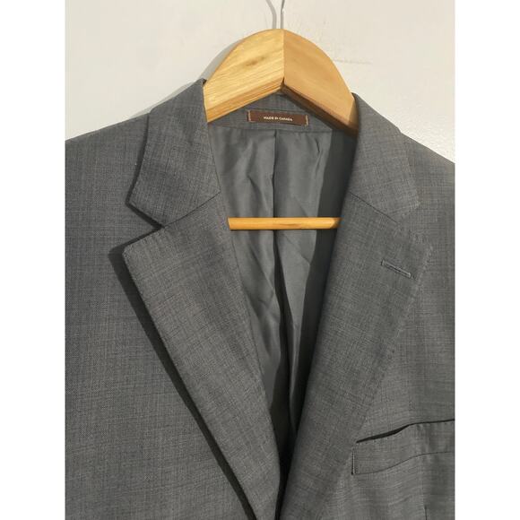 Peter Millar blazer sport coat men’s size 42S charcoal gray 100% wool 2 button - Picture 2 of 6
